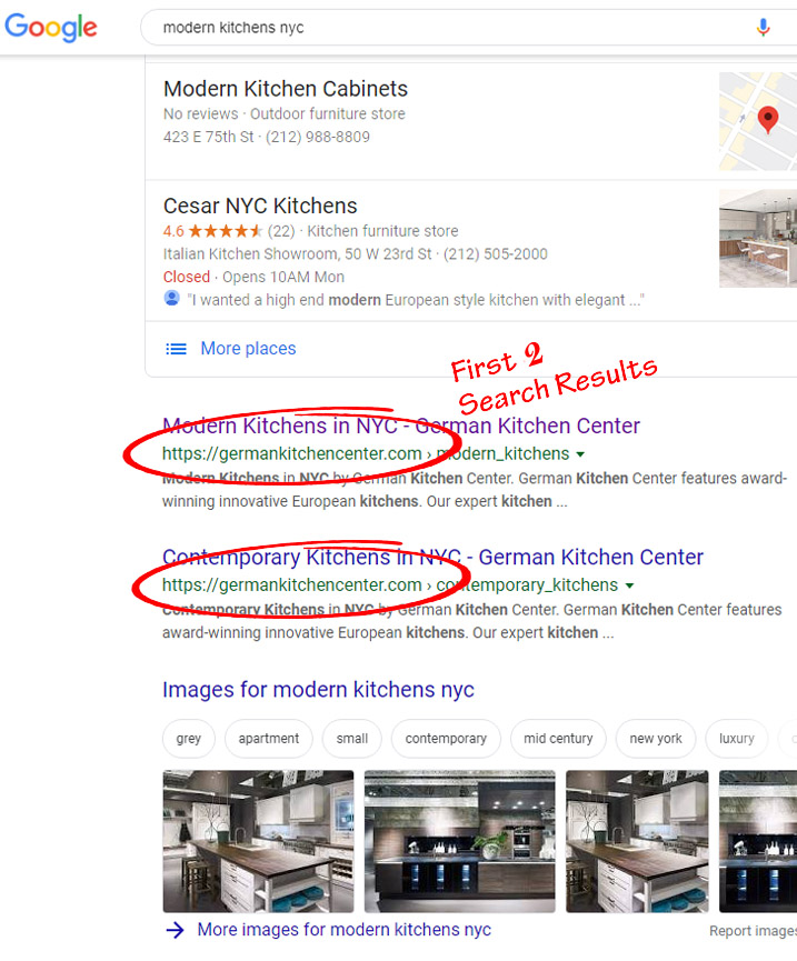 Kitchen Website Google Search Result