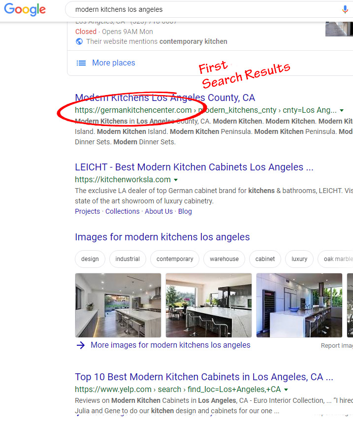 Kitchen Website Google Search Result